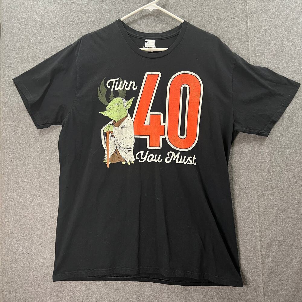Star Wars Black Yoda Shirt Adult Size XL Casual T Shirt Mens